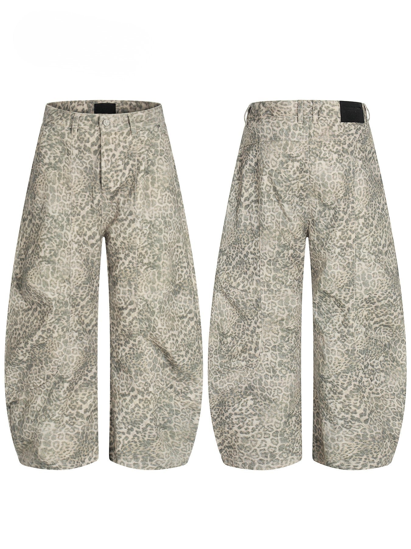 Men’s Loose Fit Leopard Cargo Pants – Streetwear Leopard Print Trousers