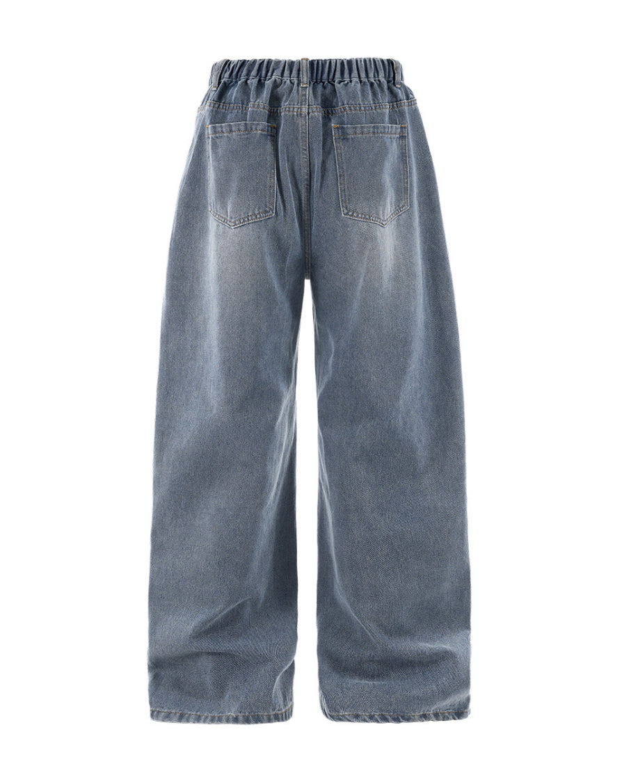BARREL-LEG JEANS|SCARF