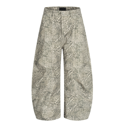 Men’s Loose Fit Leopard Cargo Pants – Streetwear Leopard Print Trousers