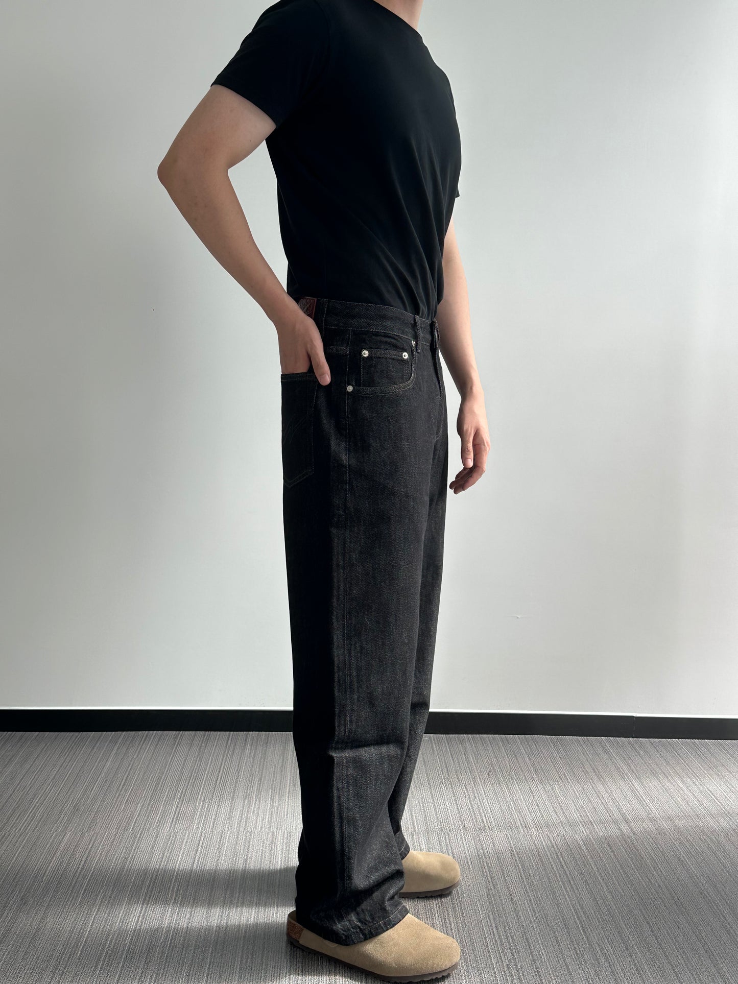 Men's Straight Leg Denim Jeans Black - Classic Mens Black Denim Jeans