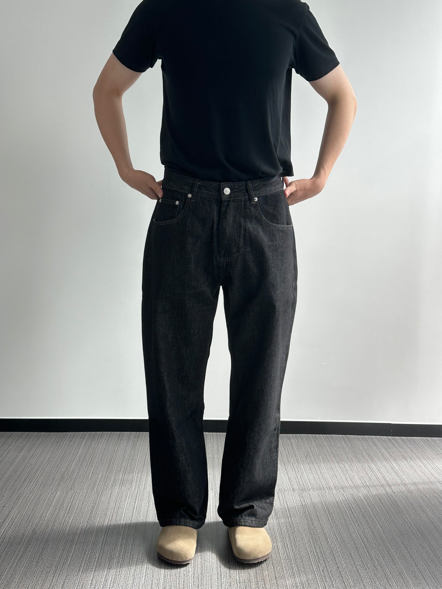 Men's Straight Leg Denim Jeans Black - Classic Mens Black Denim Jeans