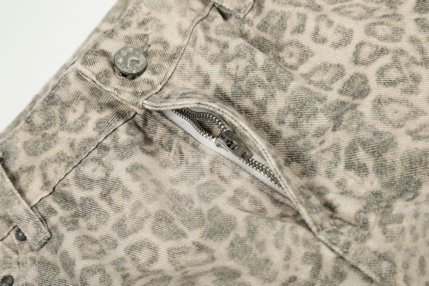 Men's Straight Leg Denim Jeans Leopard Print - Streetwear Fashion Pants