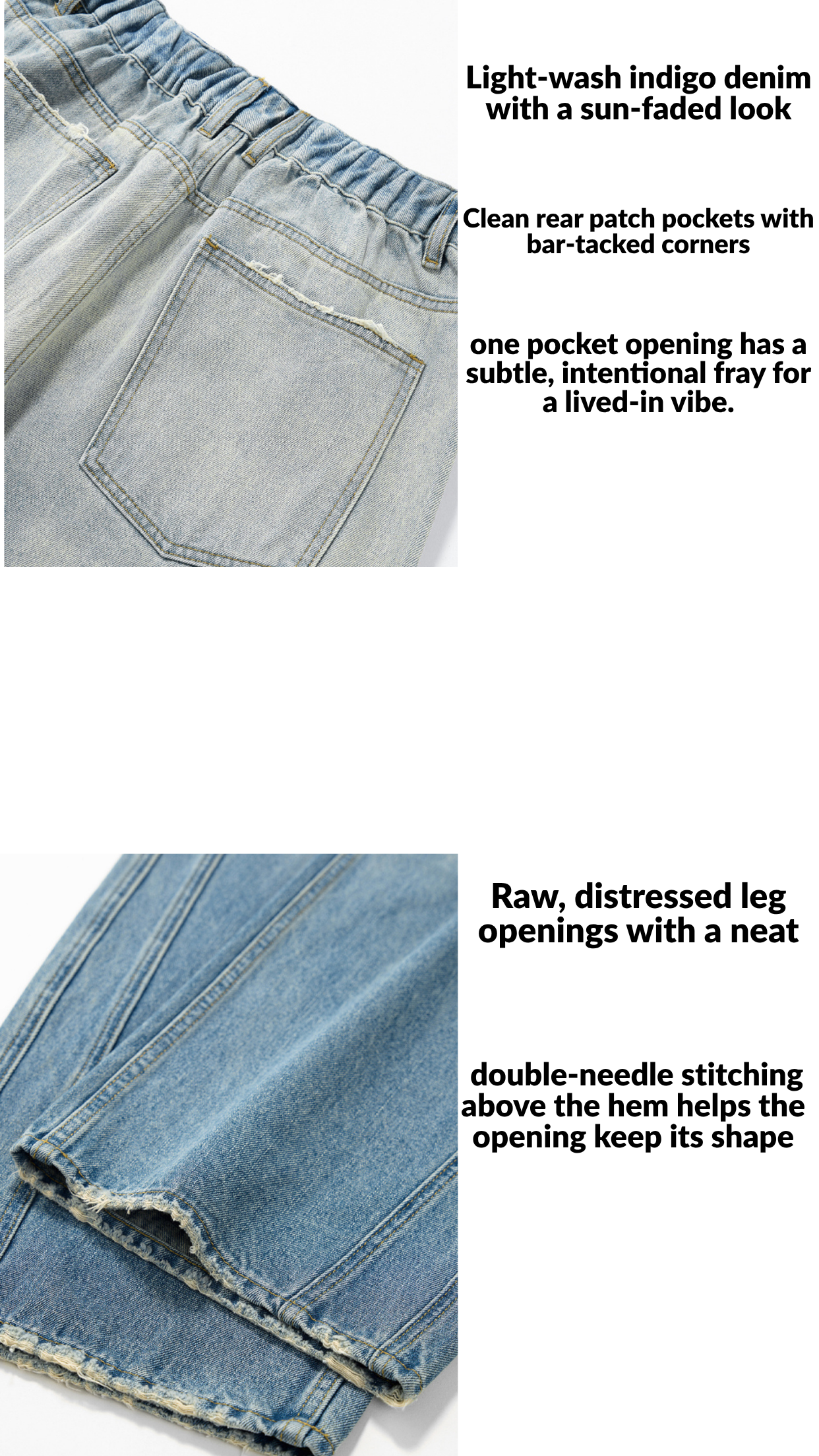 Men's Straight Leg Denim Jeans Gradient - Ombre Fashion Denim Pants